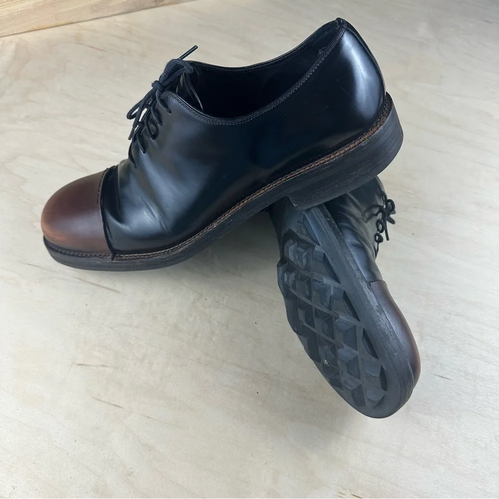 Prada black lace up shoe